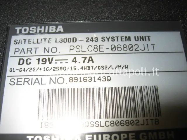 problema Toshiba Satellite L300D PSLC8E