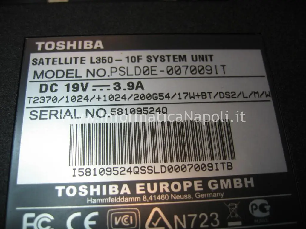 problemi Toshiba L350 - 10F PSLD0E