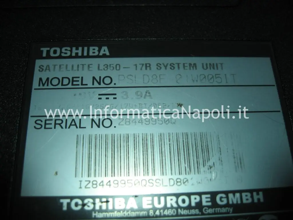 Toshiba L350 - 17R PSLD8E non si accende