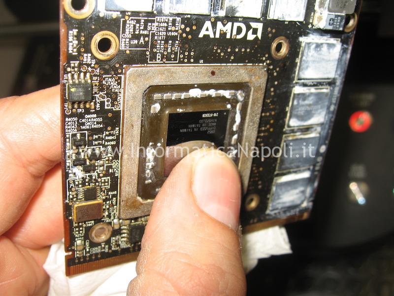 reballing rework imac sostituzione chip BGA ATI scheda video riparata A1311 A1312