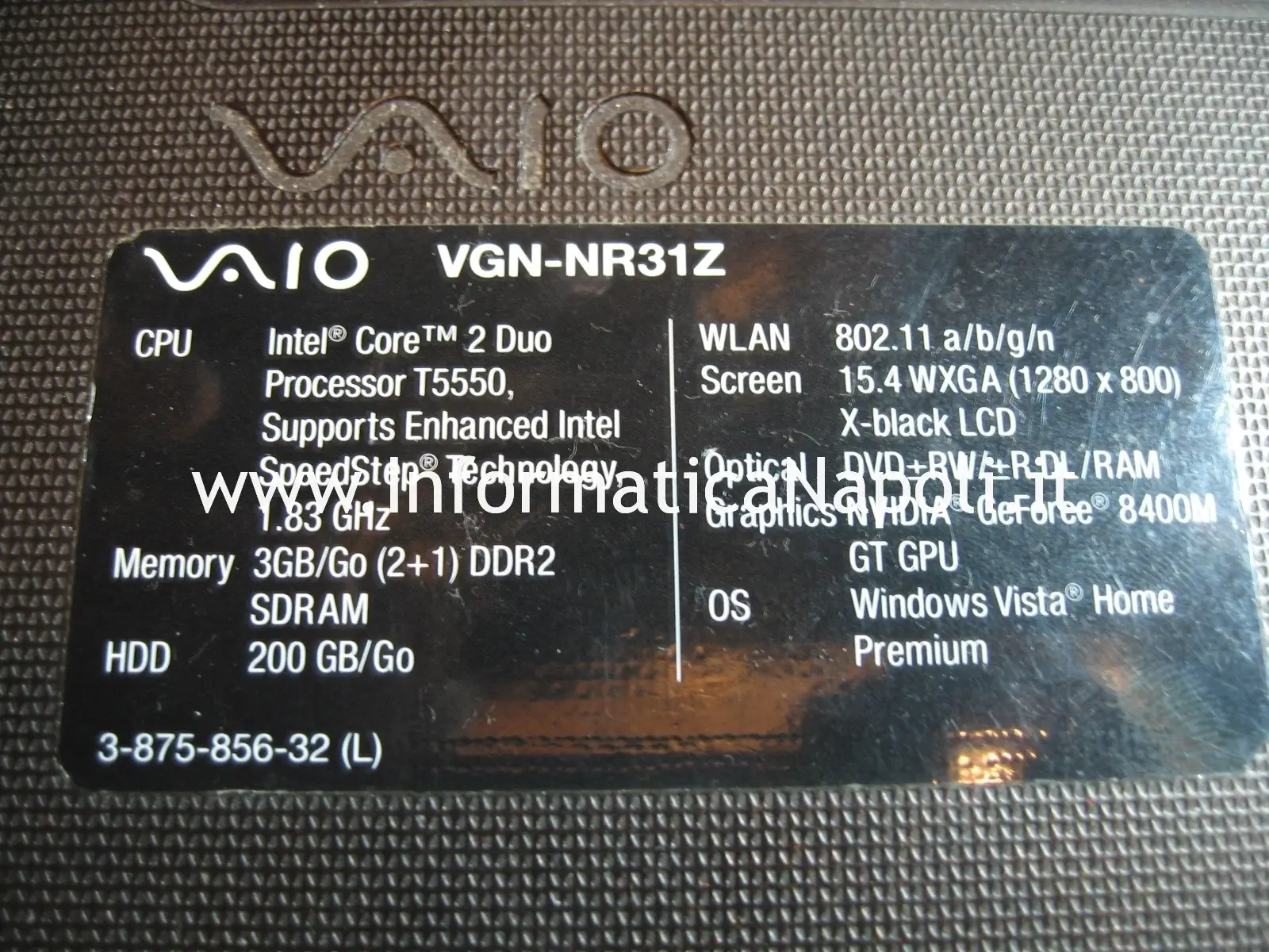 Riparare Sony vaio VGN-NR31Z PCG-7121M
