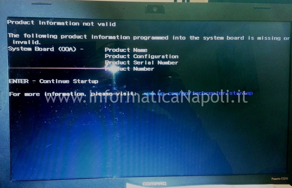 product information not valid HP Compaq