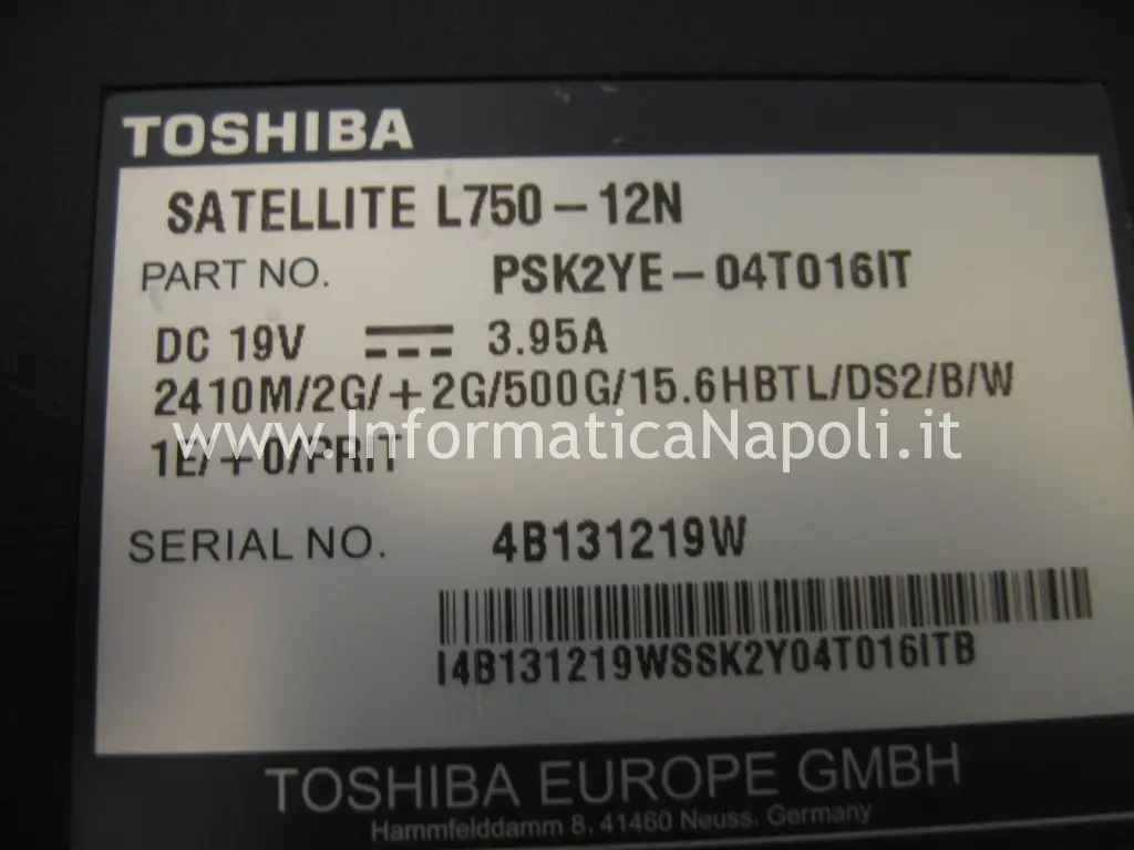 assistenza Toshiba Satellite L700 L755 PSK2YE 12N reflow
