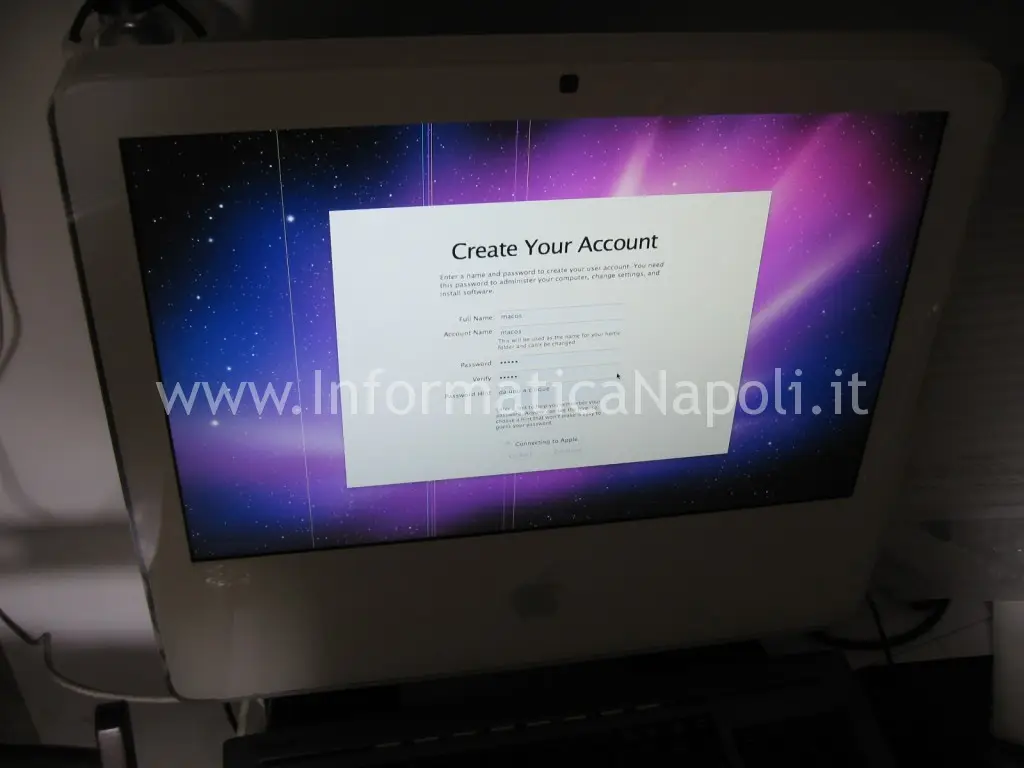 sostituzione monitor schermo Apple iMac vintage 17" 2006