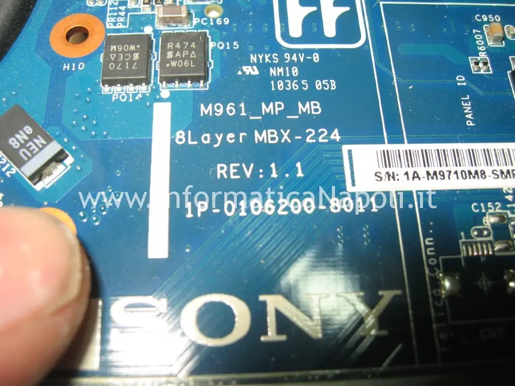 Problema scheda madre M961 MBX-224 Sony VPCEB3L1E 71211M