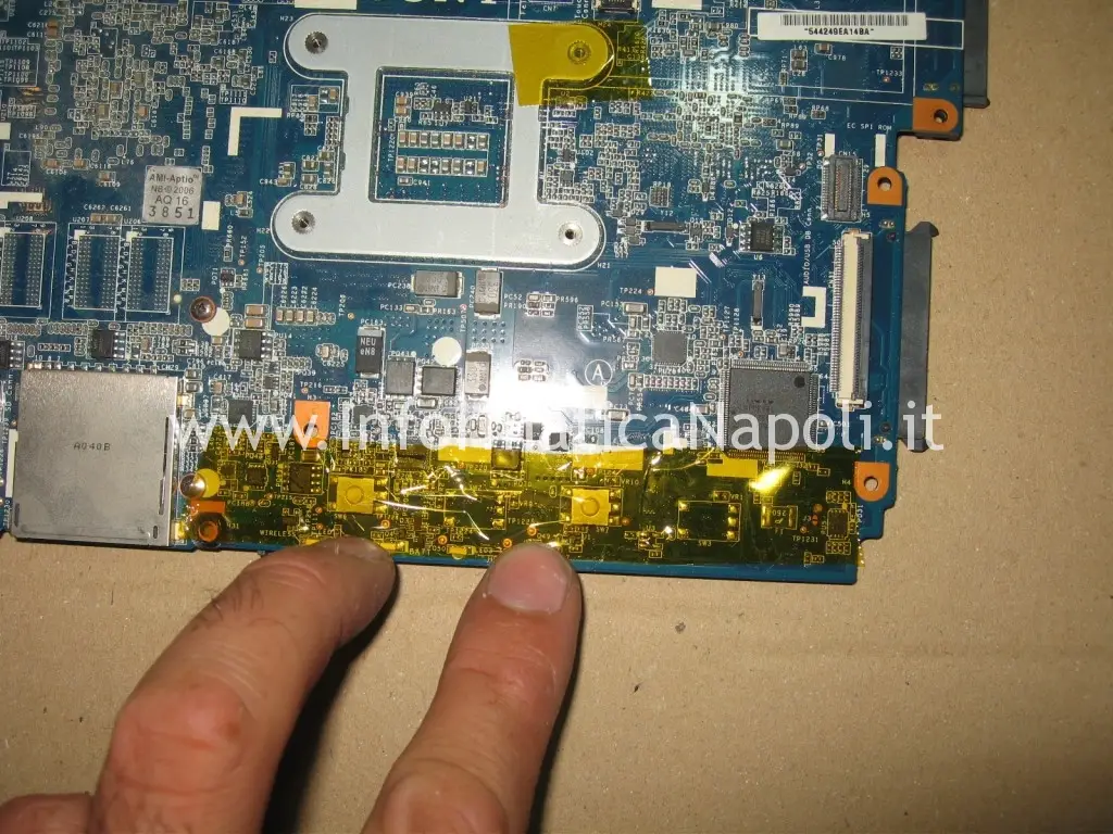 reballing scheda video ATI Radeon M961 MBX-224 Sony VPCEB3L1E 71211M