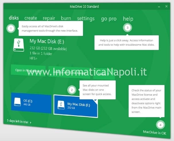 MacDrive leggere scrivere dischi macos hfs+ su windows MacDrive leggere scrivere dischi macos hfs+ su windows