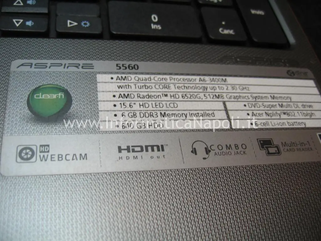 Acer Aspire 5560 problema avvio schermata nera bios non si accende