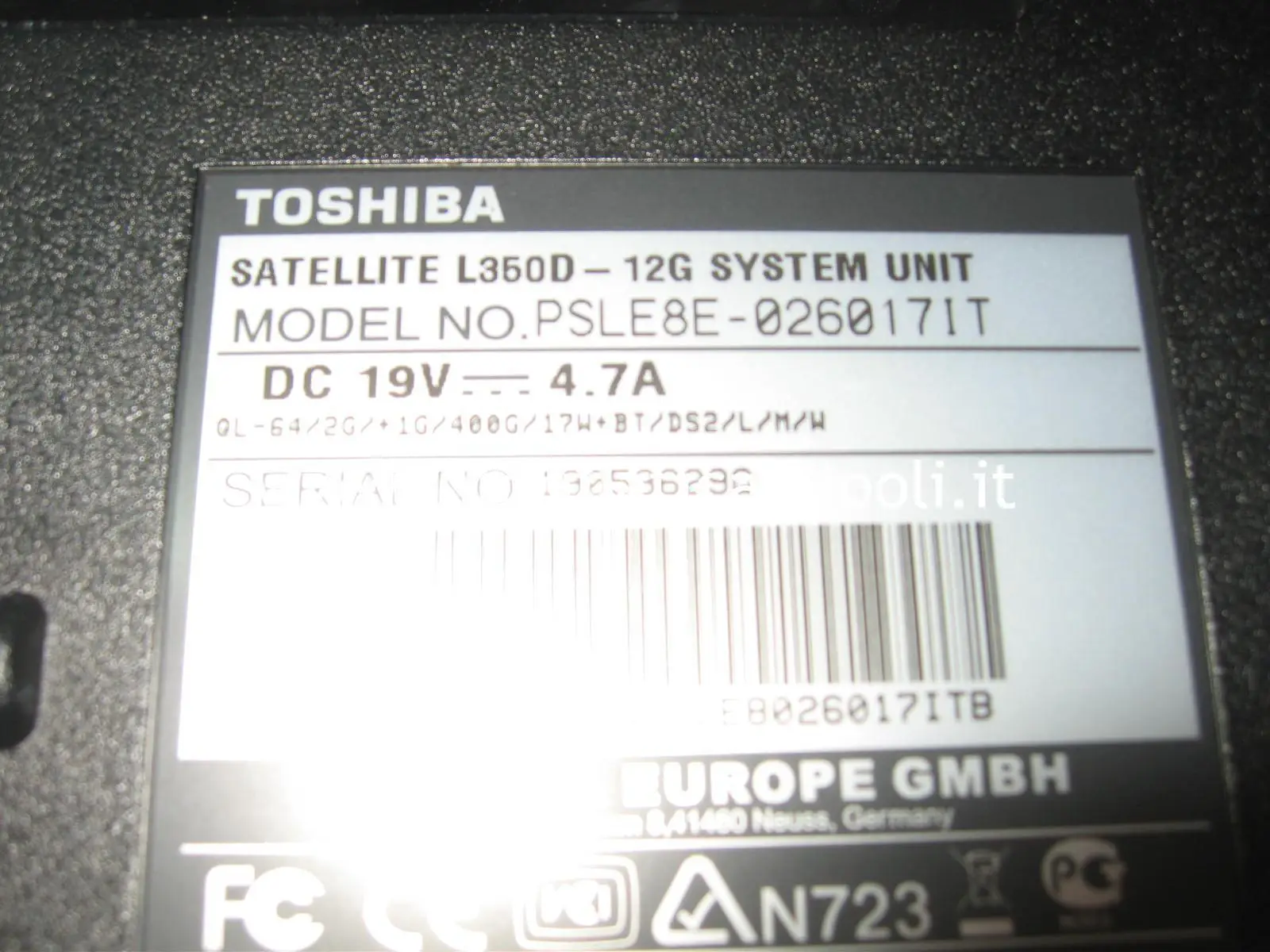come riparare un Toshiba Satellite L350D - 12G PSLE8E