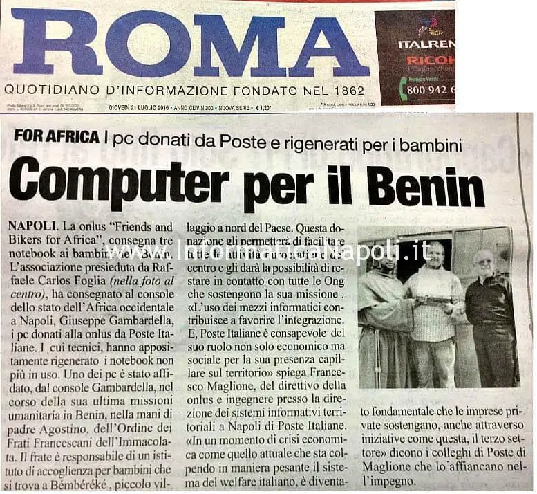 onlus articolo giornale roma