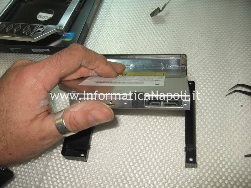 aggiornamento upgrade SSD su Apple iMac caddy superdrive