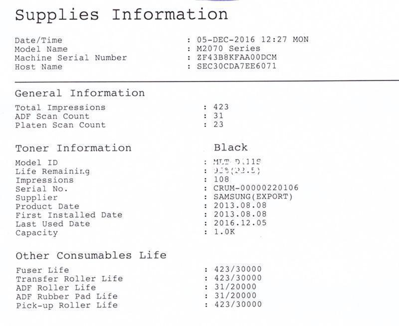 firmware modificato samsung printer