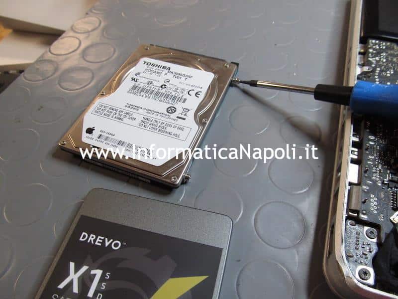 RImozione HDD upgrade SSD Apple