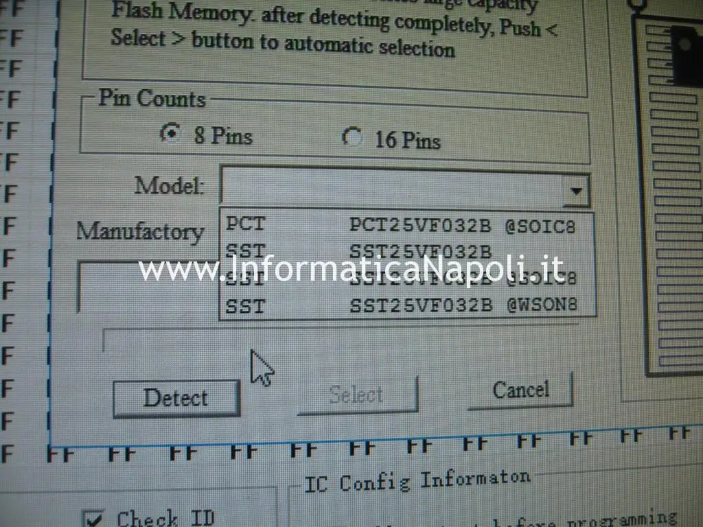 programmatori BIOS SPI EFI EEPROM APPLE MAC IMAC MacBook Air 11 A1370 | A1465 820-2796-A SST 25VF032B
