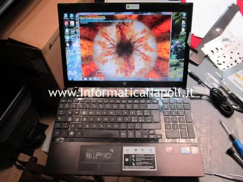 HP ProBook 4520s riparato funzionante stress test GPU dopo riparazione