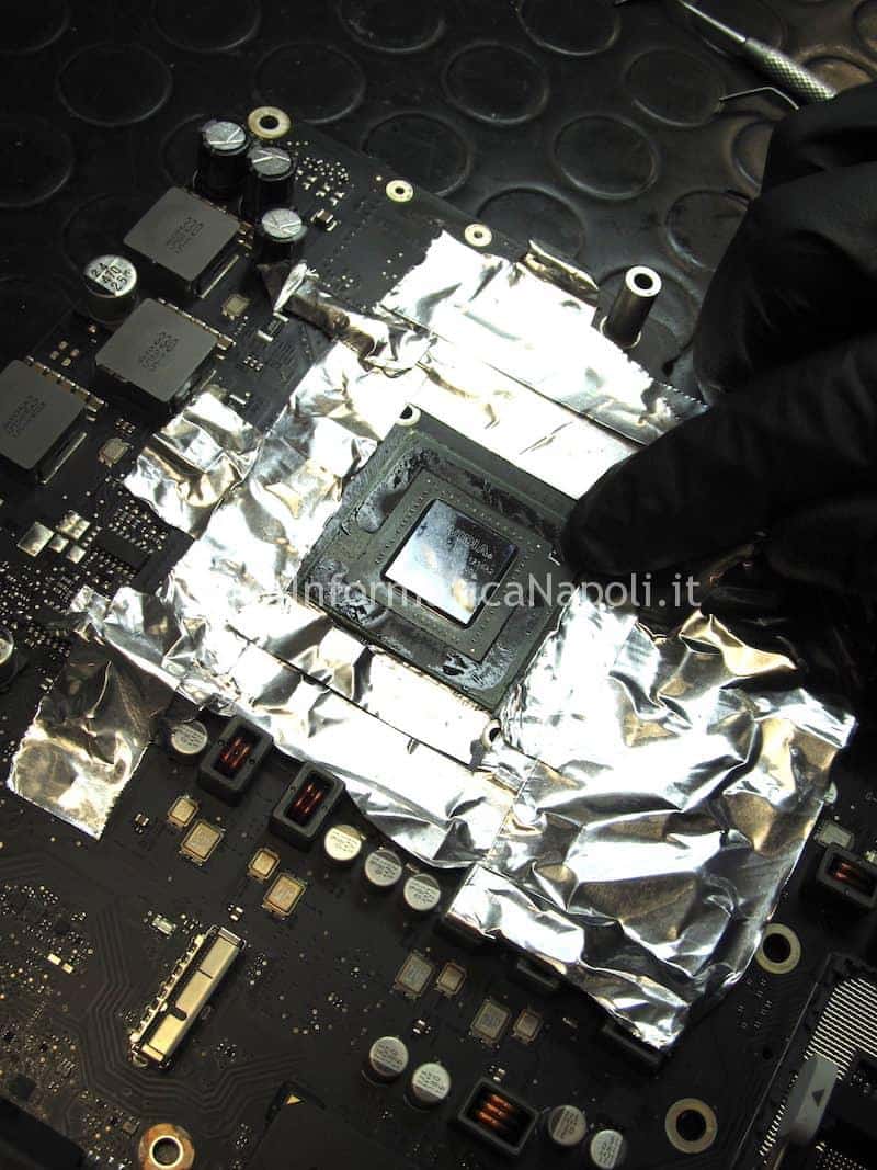 reballing reflow sostituzione GPU nVidia iMac A1419 27 pollici late 2012 820-3299-A