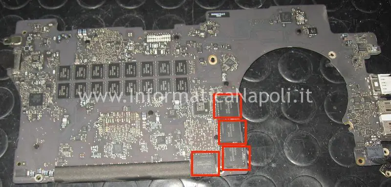 rework riparazione macbook pro 15 2013 a1398 gpu vram