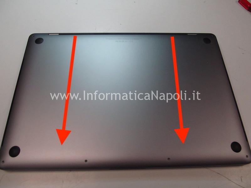 rimuovere scocca macbook touch bar A1707 A1708 A1706