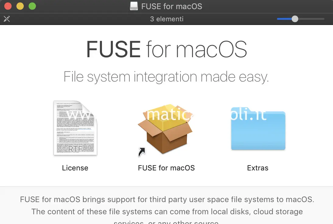 installare osx fuse for macos NTFS