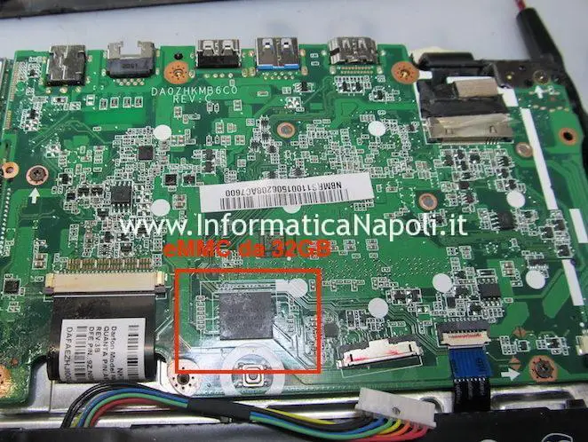 eMMC SSD Acer Aspire E 11 ES1-111M-C8TM 2.16GHz N2840 11.6" DAOZHKMB6C0 REV:C