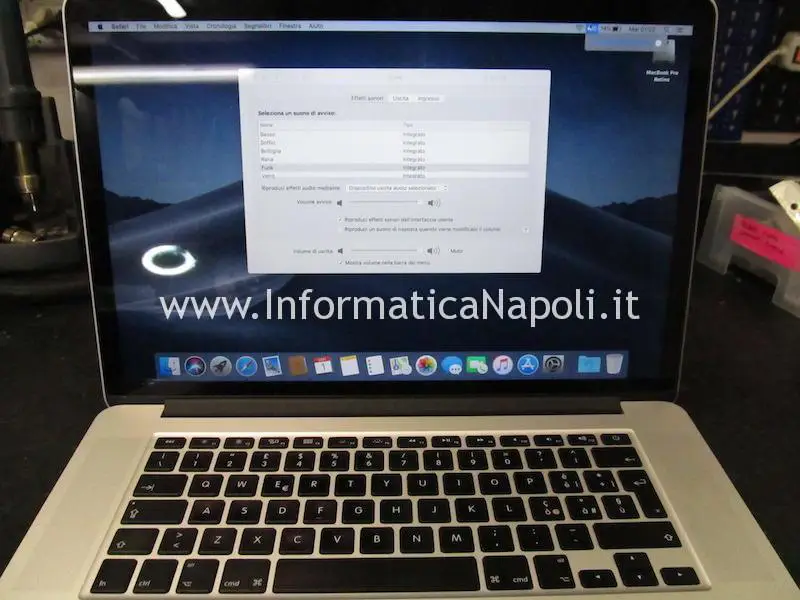 chip audio cirrus 4208-crz MacBook pro 15 retina A1398 sostituito funzionante