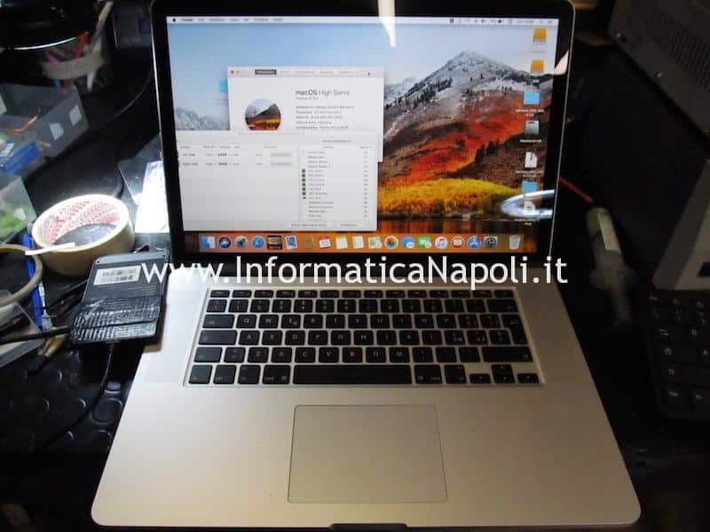 macbook pro 15 A1398 con problemi di aggiornamento mojave catalina funzionante riparato