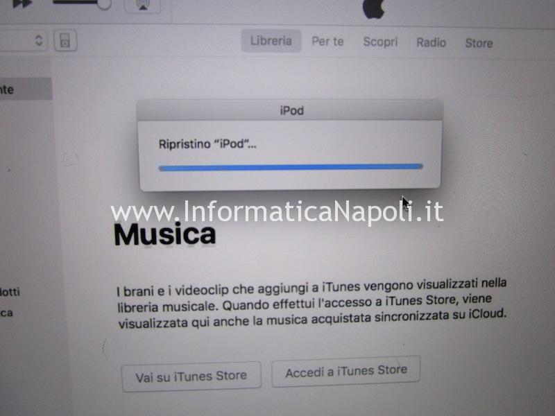 ripristino ipod itunes sostituzione disco
