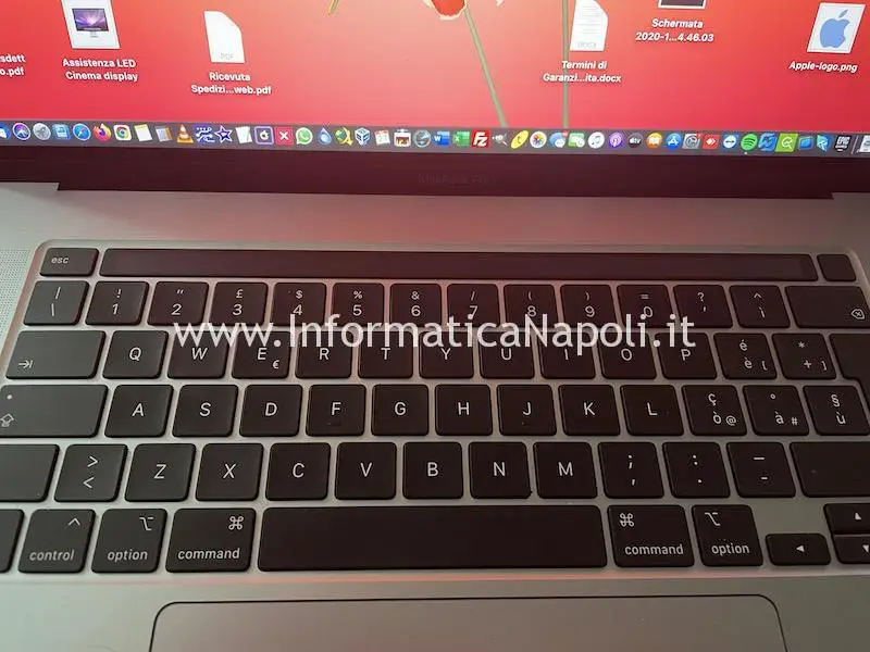 disattivazione touchbar macbook pro 16