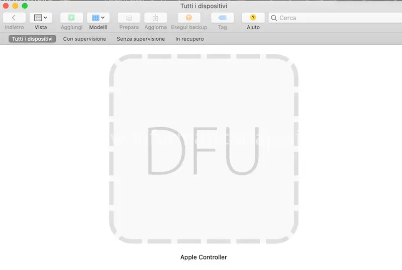 apple configurator 2 DFU ripristino macbook M1 