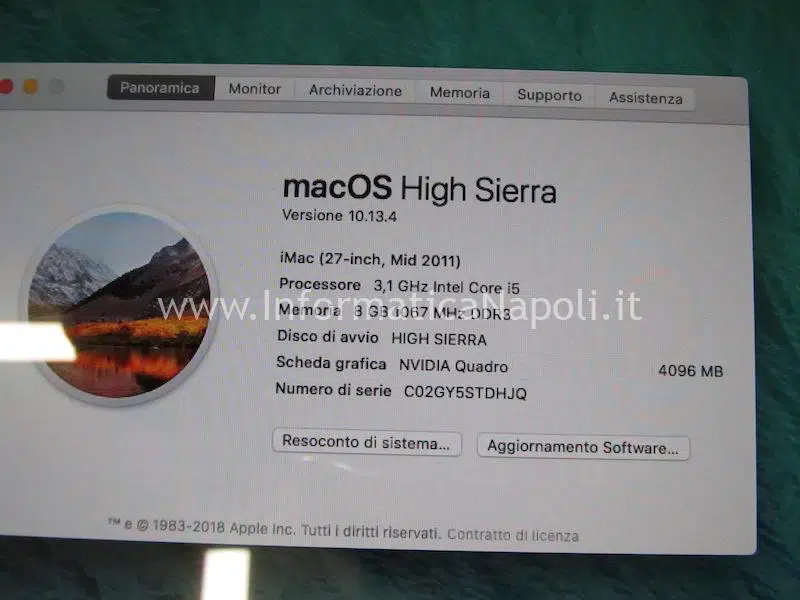 scheda video nVidia quadro 4gb compatibile per Apple iMac 27 2009 2010 2011 installata funzionante