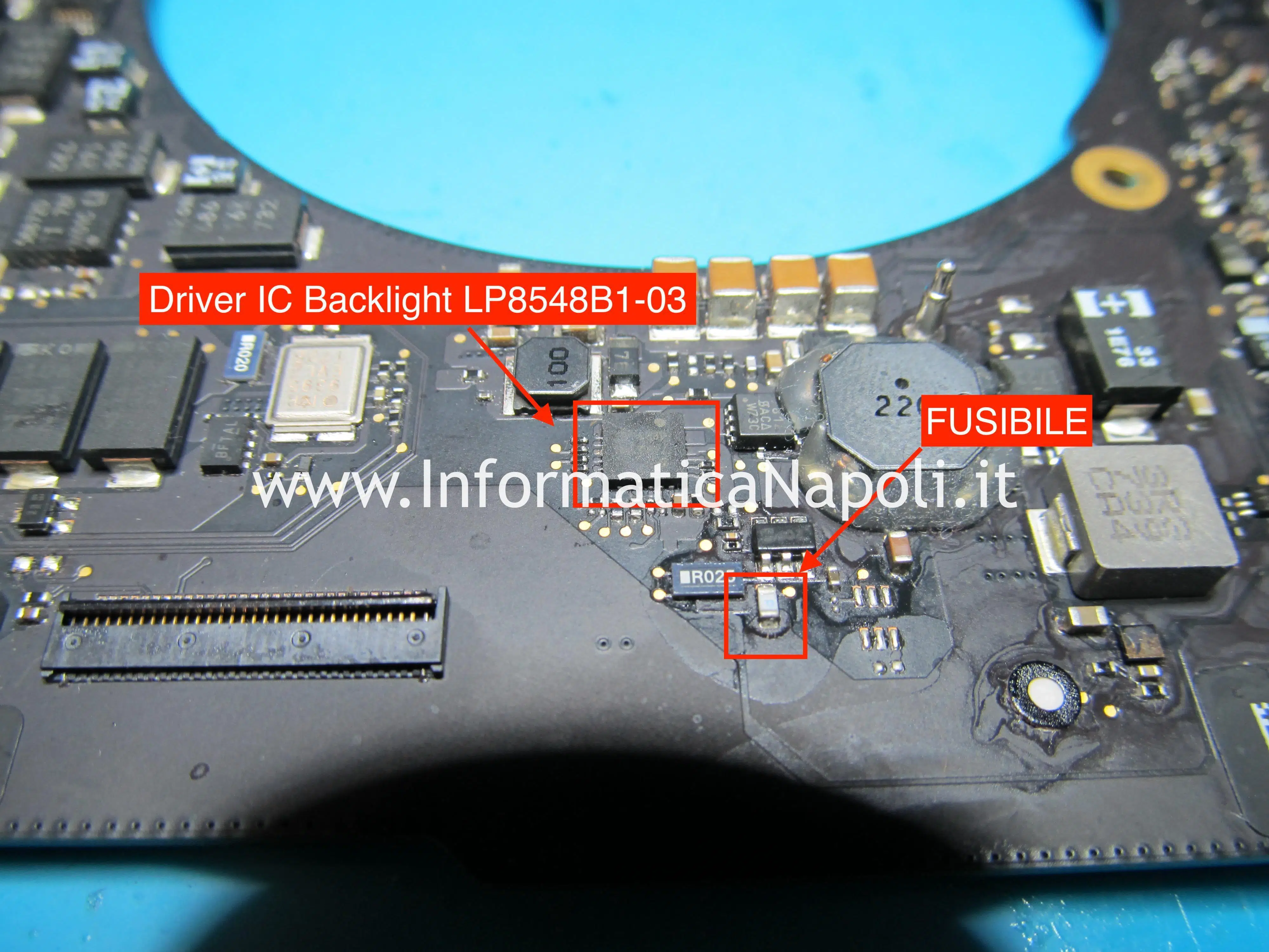 problemi ic backlight driver schermo nero backlight illuminazione macbook pro 15 a1398