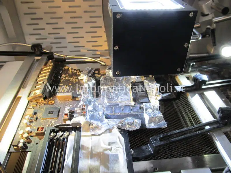 posizionare risaldare reballing chip VRAM Apple iMac 27 A1419 slim late 2013 820-3481-A 