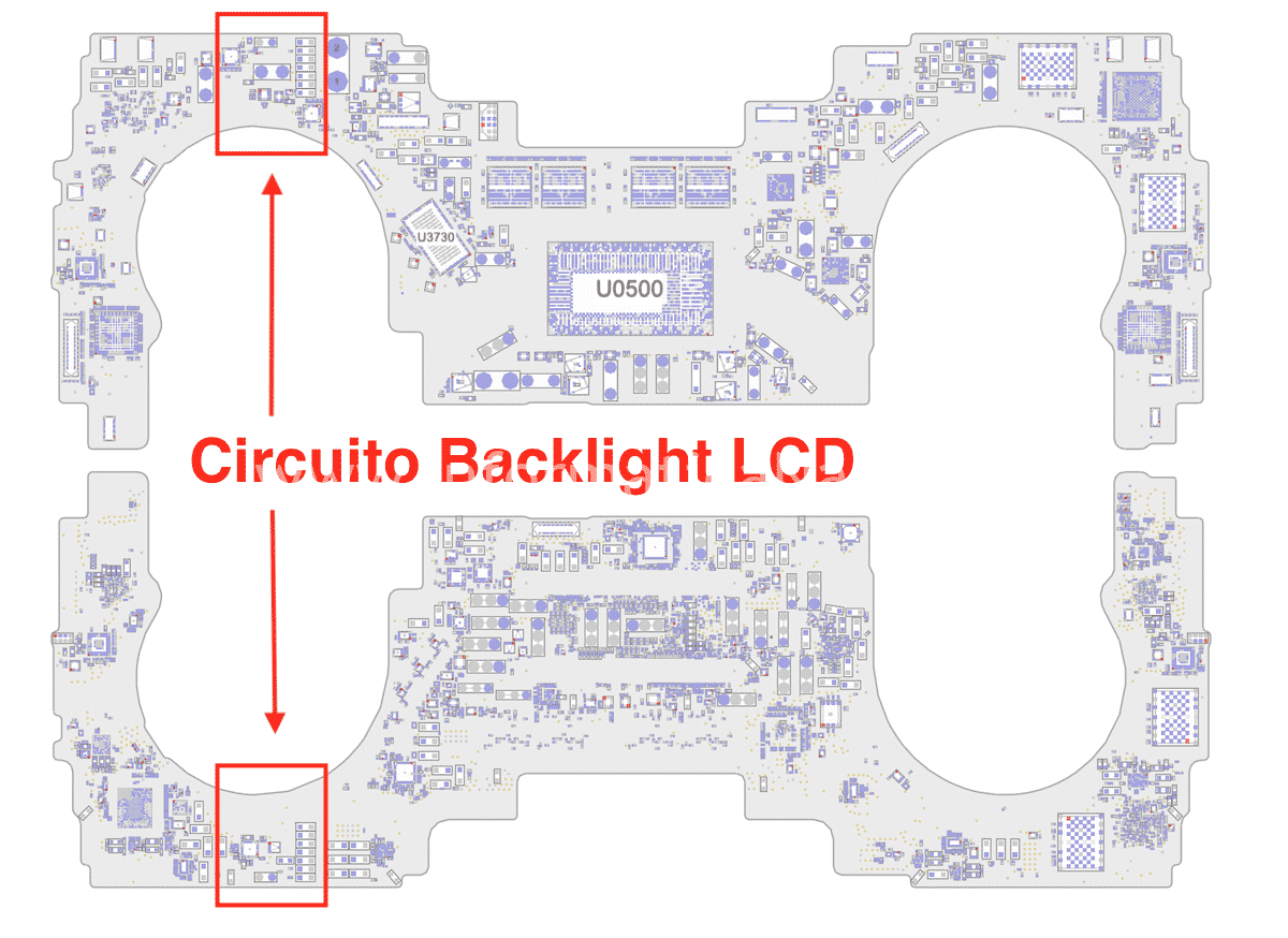 Problemi backlight circuito retroilluminazione display schermo nero Apple MacBook Pro 13 A1706 2016 2017