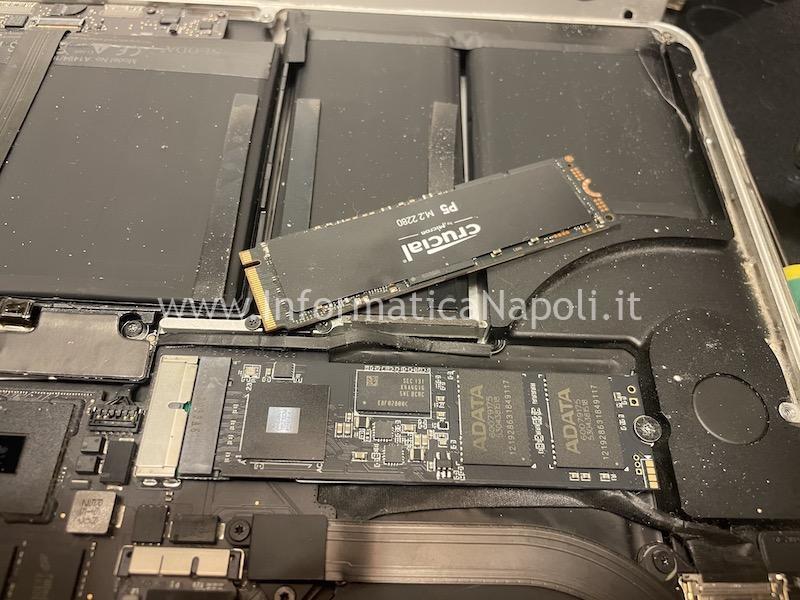 installazione SSD PCIe NVME ADATA XPG GAMMIX S70 BLADE PCIe Gen4x4 M.2 2280 su Apple MacBook Pro 15 A1398 2015