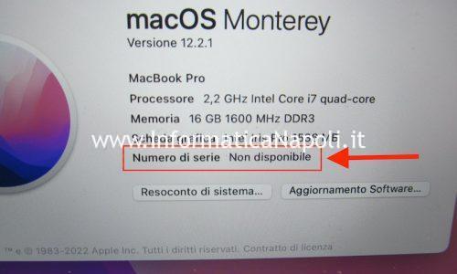 Problema numero di serie non disponibile su Mac | iMac | MacBook
