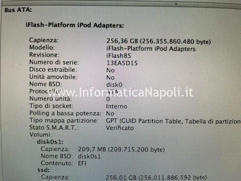 disco Apple MacBook Air 13 1.1 A1237 iflash ssd aggiornato sostituito