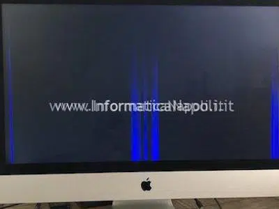 problemi schermo apple imac righe blu viola
