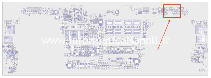 riparazione scheda madre Apple MacBook Pro 16 2019 danni da liquido ossido