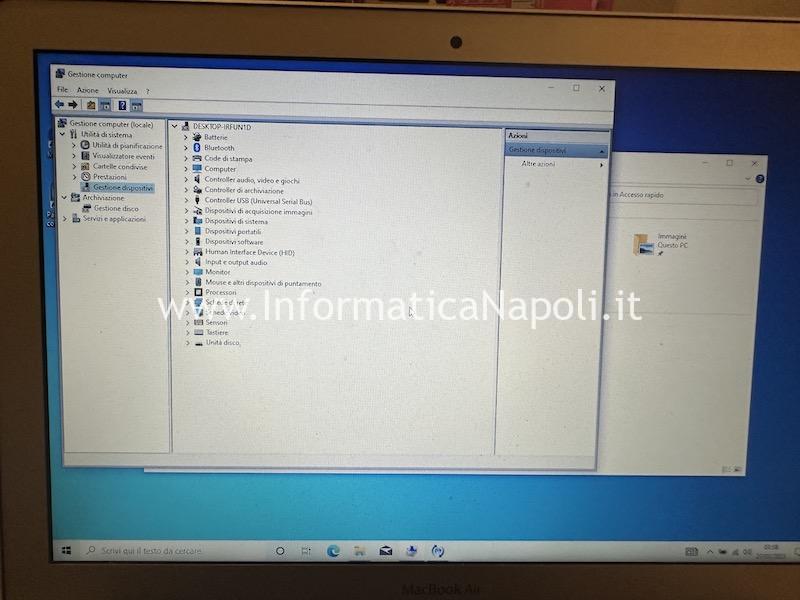 installazione drivers boot camp Windows 10 installato su Mac con dischi M.2 nvme pci si riavvia