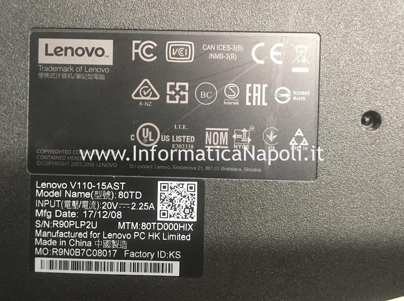 riparazione Lenovo V110 15AST 80TD scheda madre LV1145 15283-3