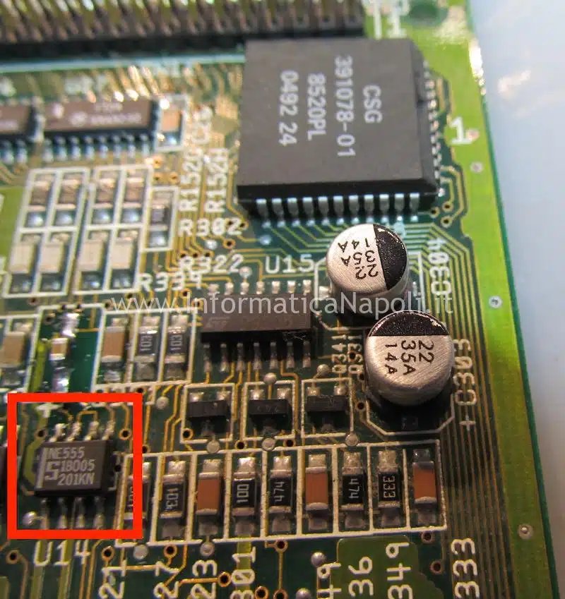 problema circuito chip timing Commodore Amiga 600 rev 1.3 NE555P