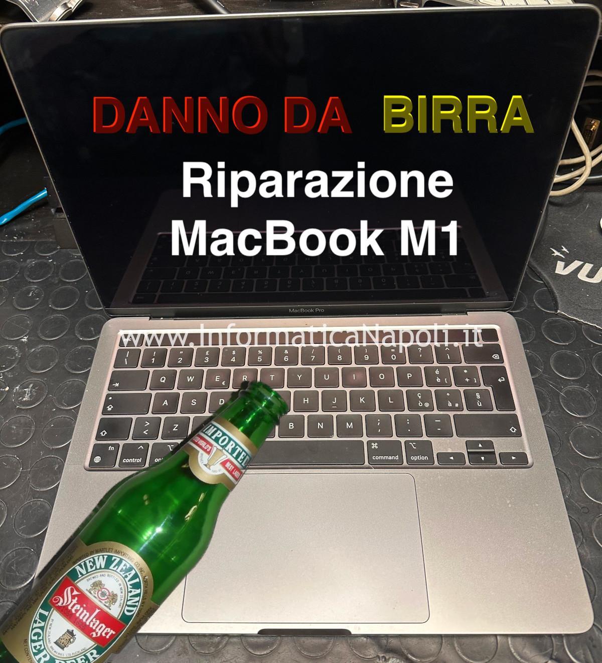 macbook danneggiato da birra
