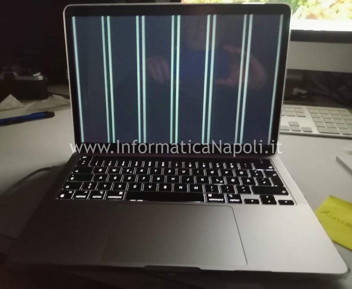 problema schermo MacBook Pro 13 A2338 flexgate dustgate righe