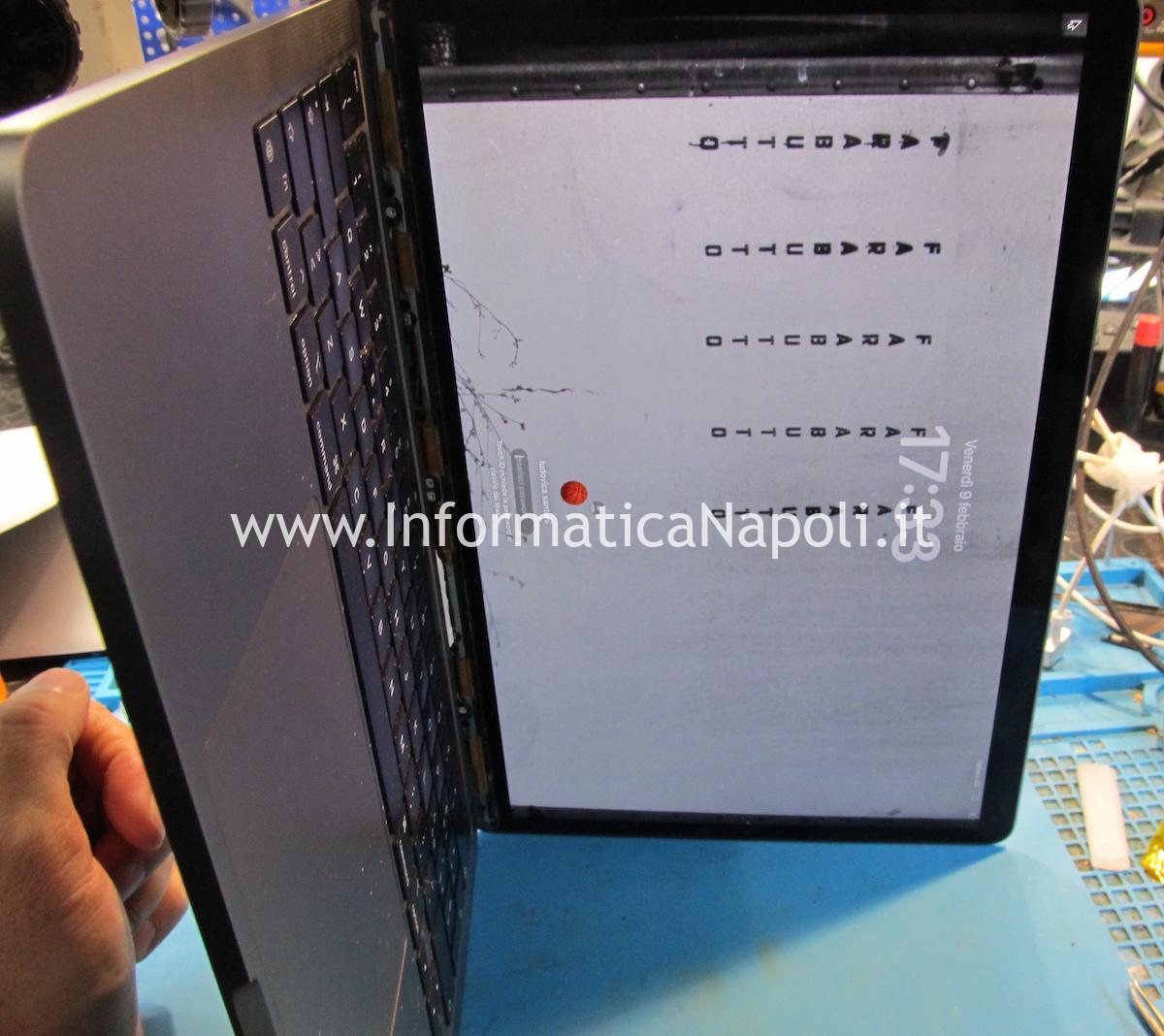 flat danneggiato FlexGate DustGate Apple MacBook Pro 13 2020 M1 A2338 riparato funzionante